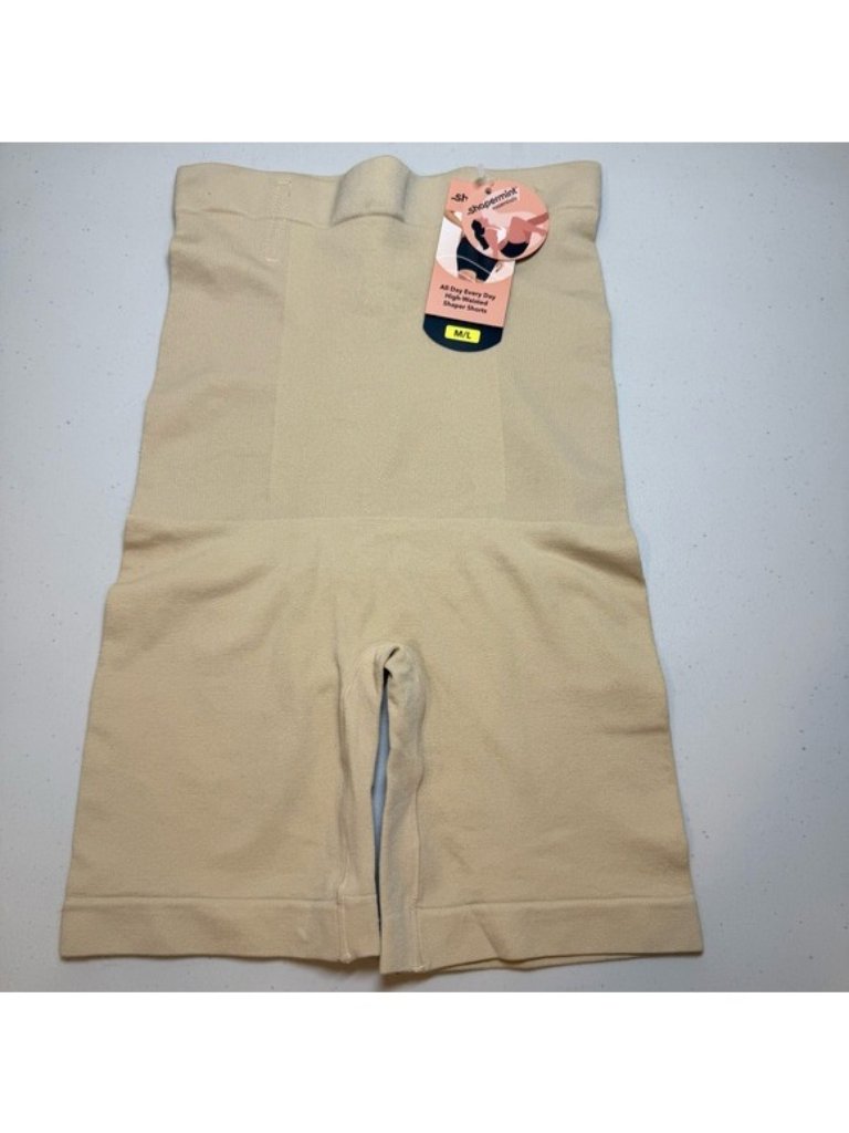 Shapermint Essentials All Day Every Day High Waisted Shaper Shorts Beige M/L Nwt